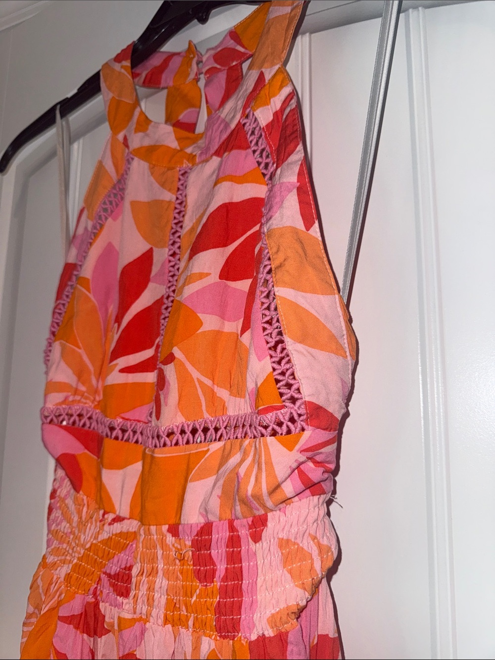 Anthropologie Abel the Label Rumi Floral Halter Maxi Dress Pink Orange Size S - Picture 5 of 13